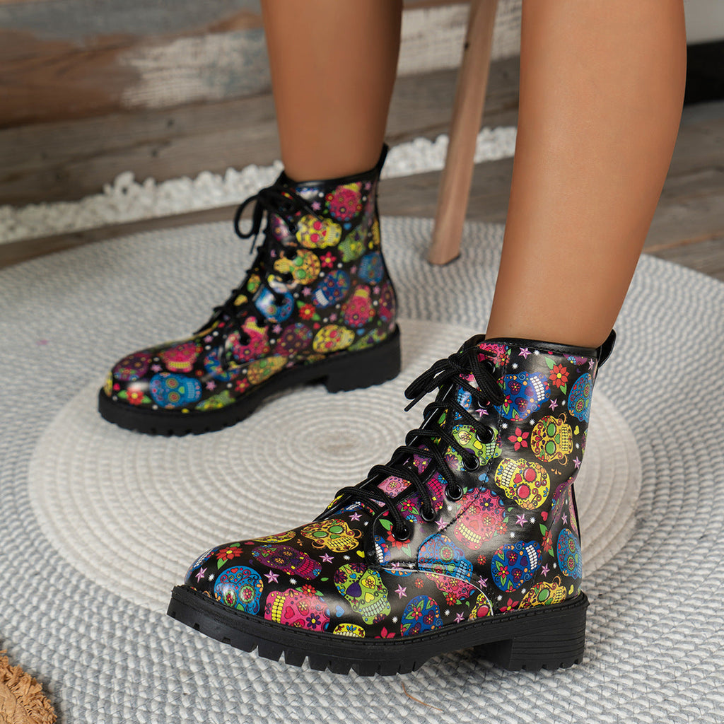 Schnürstiefel für Damen – Weiß
