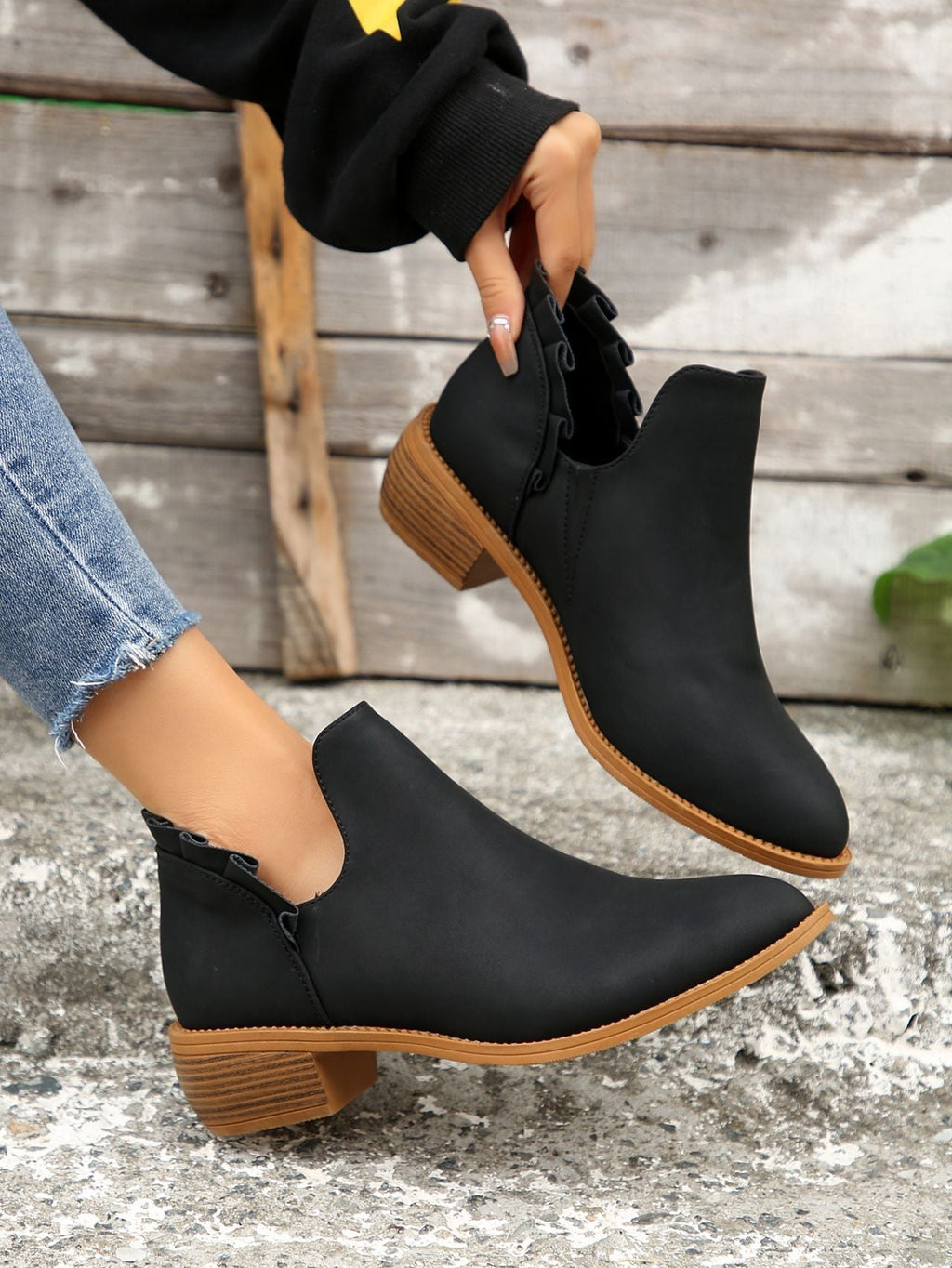 Stiefeletten mit Blockabsatz