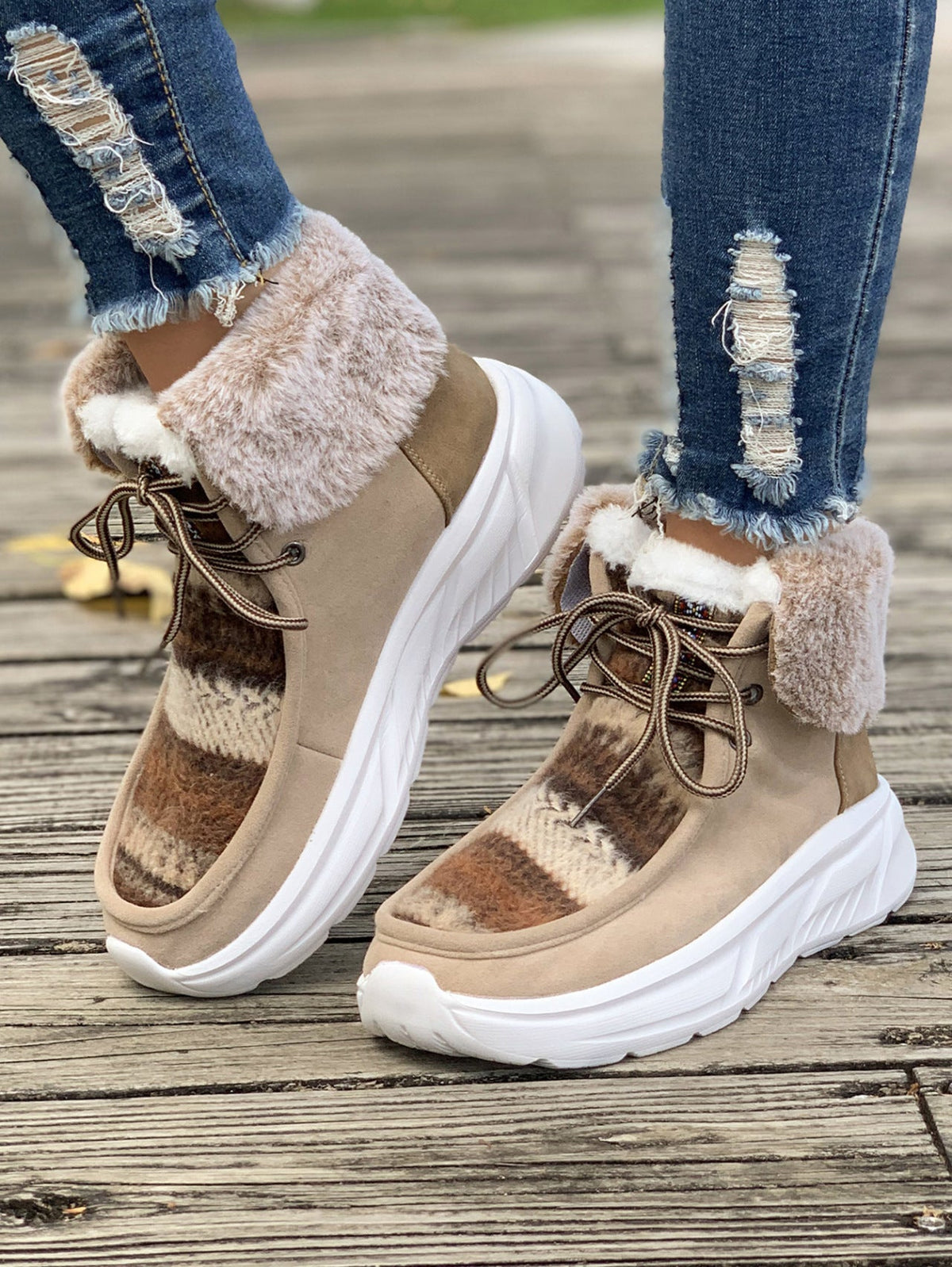 Stiefel gefüttert – Khaki