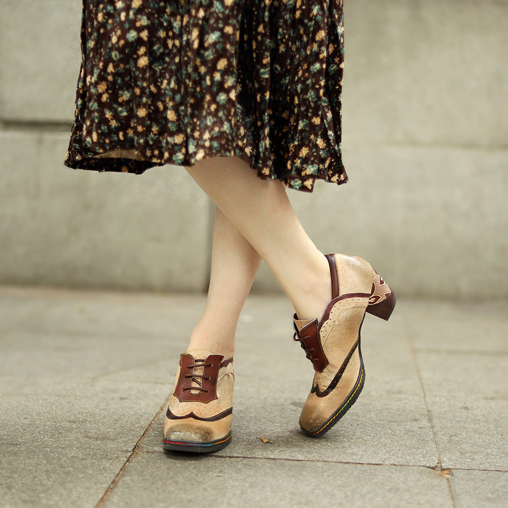 Stiefel im Vintage-Look mit Blockabsatz