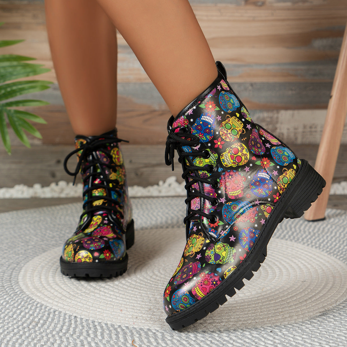 Schnürstiefel für Damen – Weiß