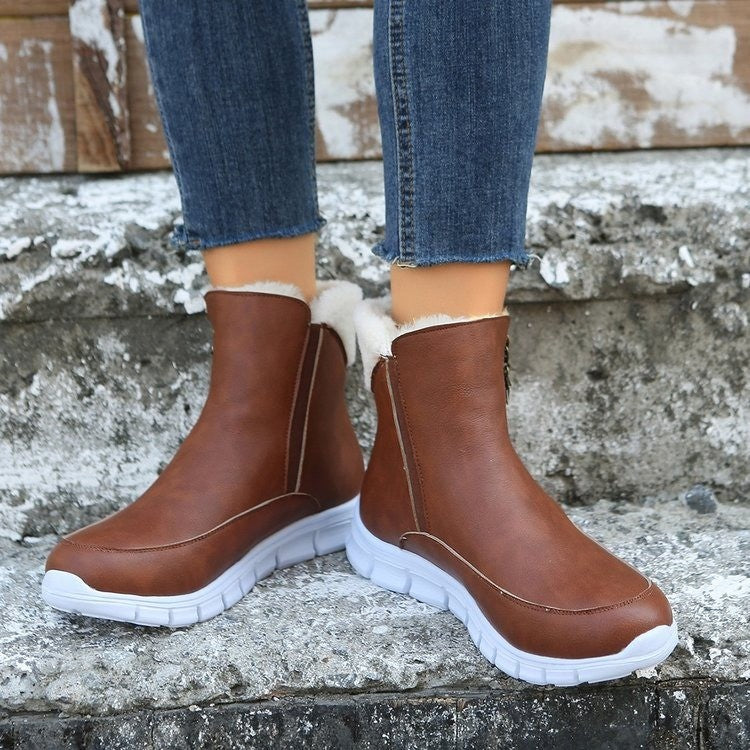 Stiefeletten gefüttert mit flachem Absatz