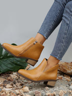 Chelsea-Boots mit Reißverschluss und Blockabsatz