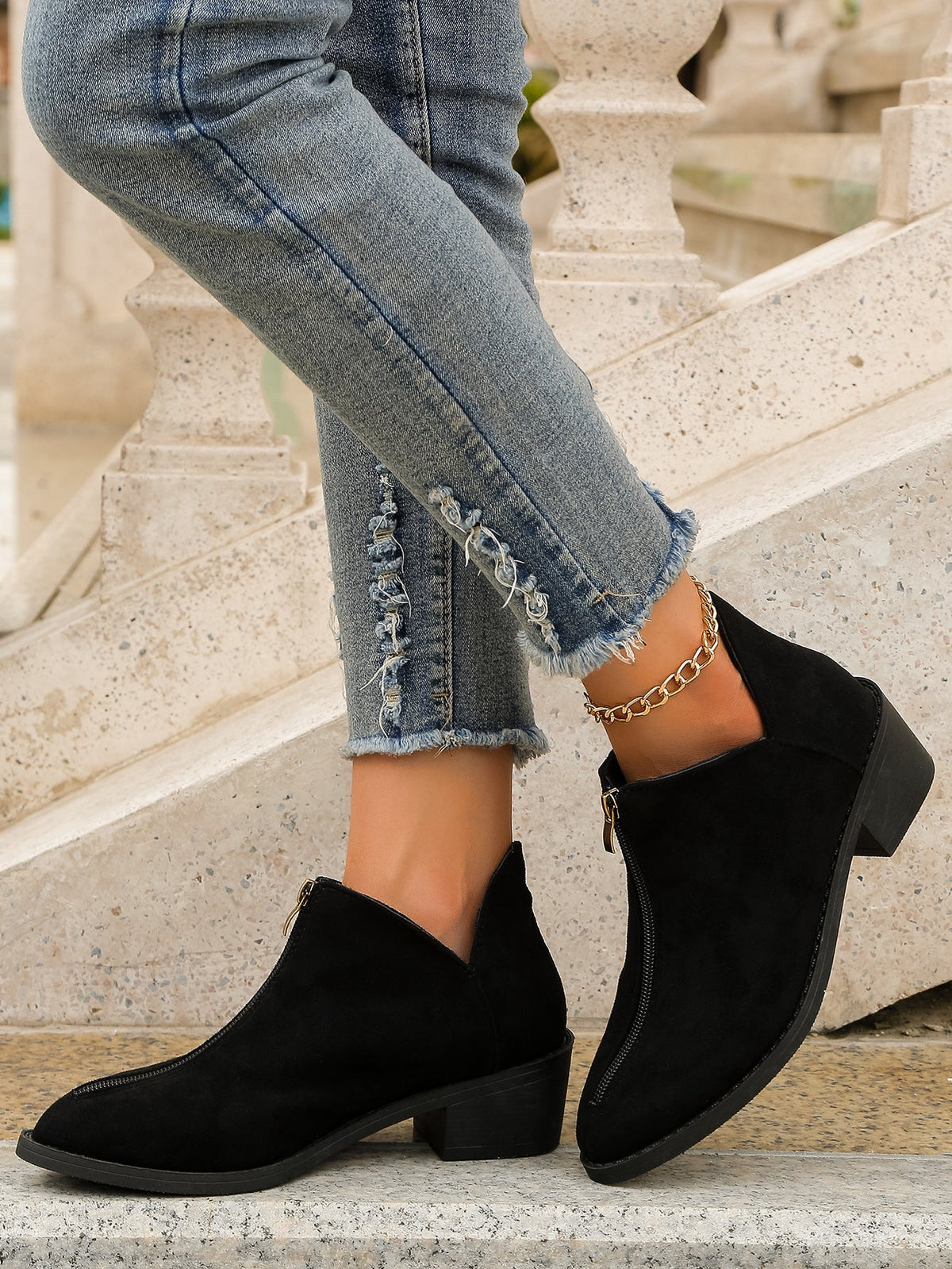 Chelsea-Boots im Leoparden-Print mit Reißverschluss