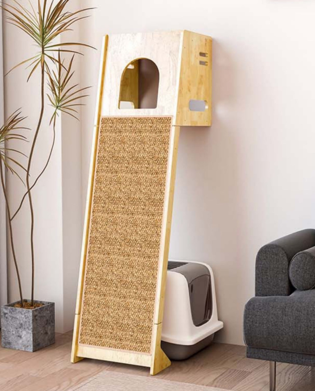 NatureClimb Holz Katzenhaus – Kompaktes sowie Verspieltes Möbelstück