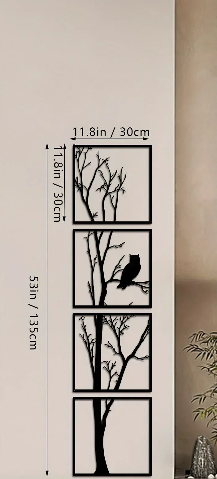 Wanddekoration Baum und Eule – Minimalistisch und Elegant