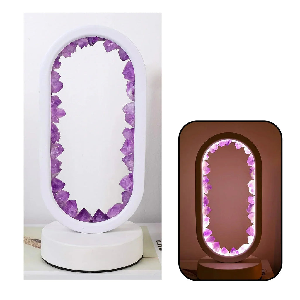 Elegante Amethyst-Kristalllampe: Ambient LED-Beleuchtung zur Entspannung