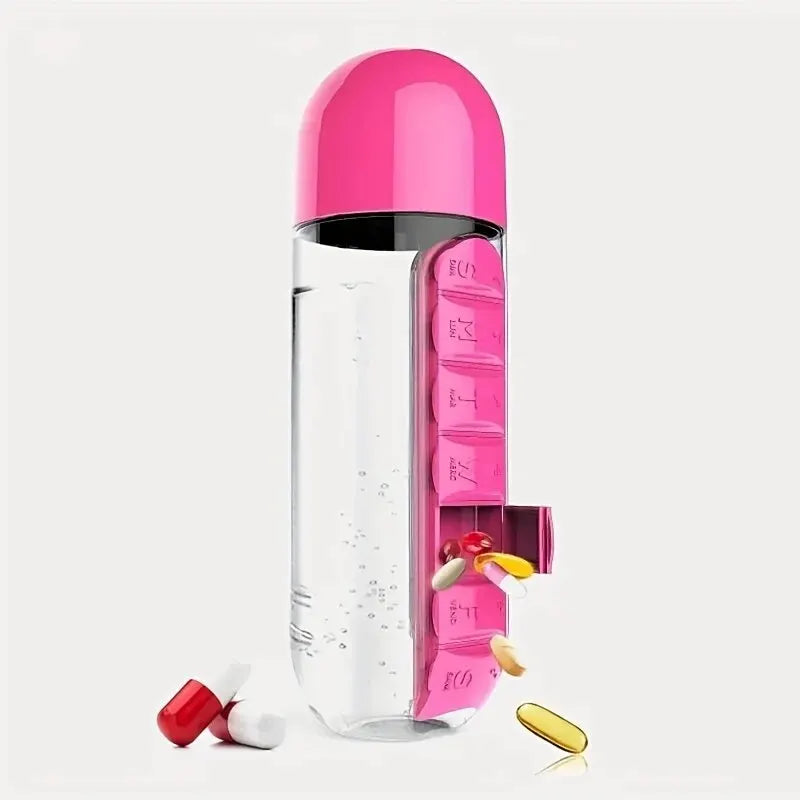 VitaBottle – Tragbare Wasserflasche inklusive integriertem Pillenfach