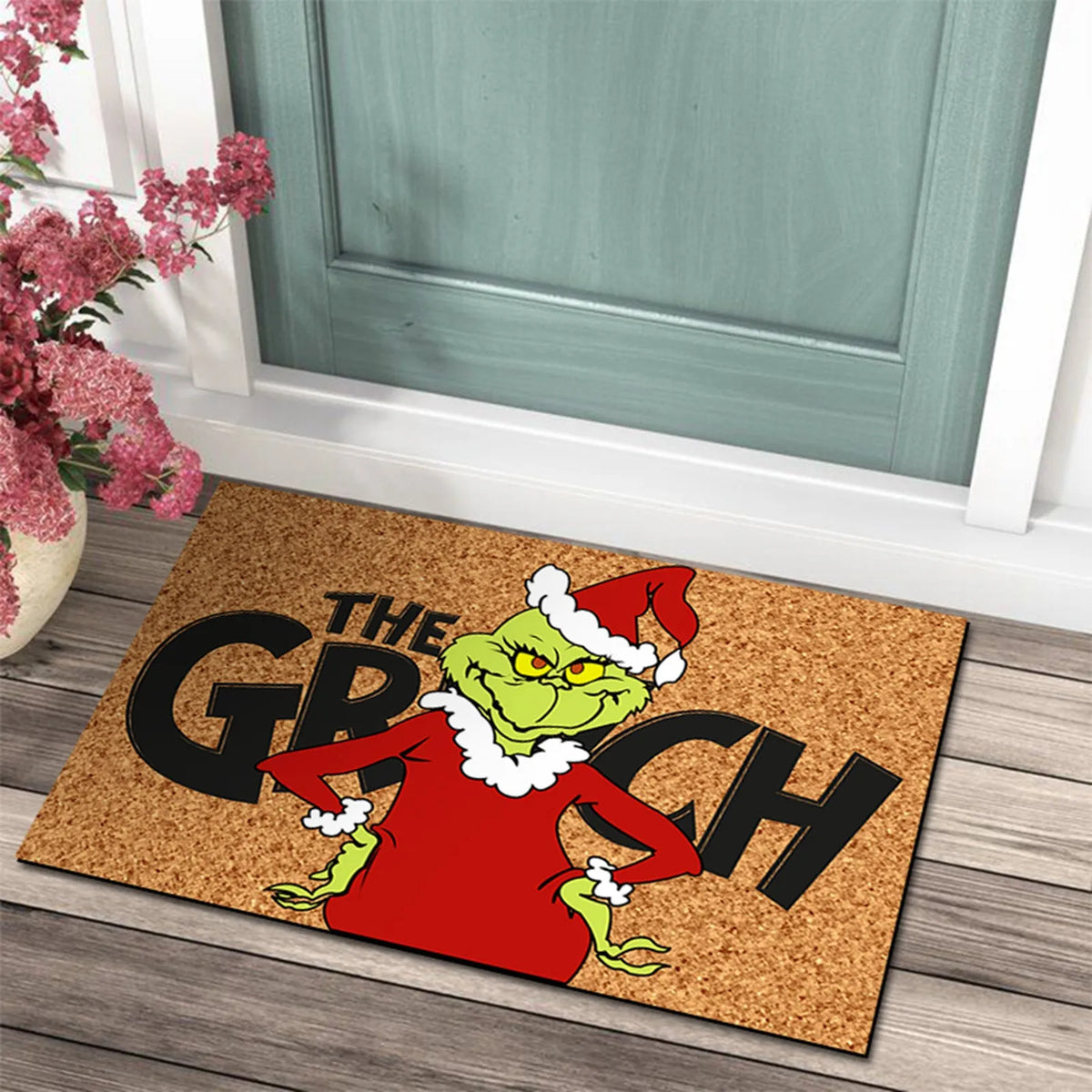 Weihnachtliche Türmatte inklusive Grinch-Design – Fröhlicher Empfang für die Feiertage