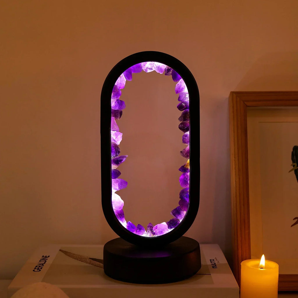 Elegante Amethyst-Kristalllampe: Ambient LED-Beleuchtung zur Entspannung
