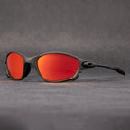 Sportliche Polarisierte Sonnenbrille – Metallrahmen inklusive Roten Gläsern