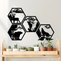 Wildernis Geometrische Wanddekoration – Tiere sowie Berge