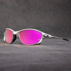 Sportliche Polarisierte Sonnenbrille – Metallrahmen inklusive Roten Gläsern