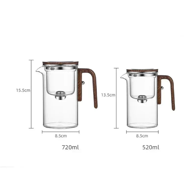 Eleganter Glas-Teebereiter inklusive Holzgriff – Stilvolles Aufbrühen