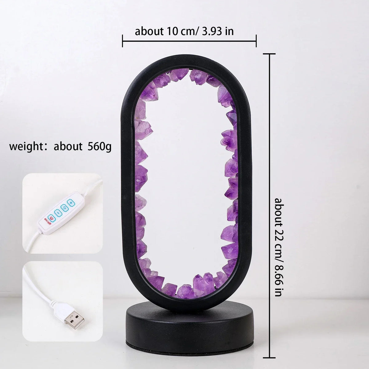 Elegante Amethyst-Kristalllampe: Ambient LED-Beleuchtung zur Entspannung