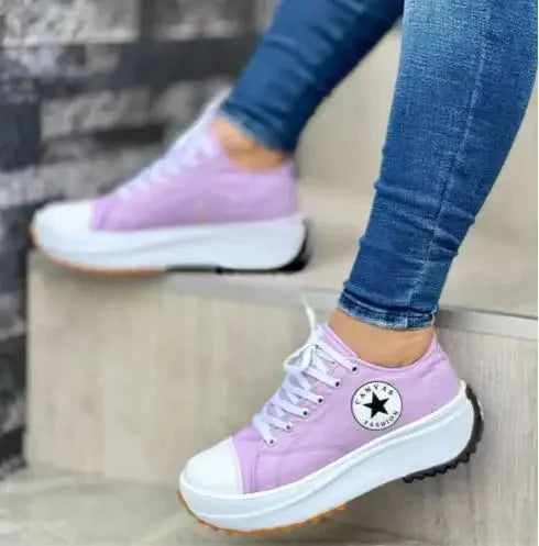 Hohe Damen Sneaker aus Canvas – Modisch und Komfortabel