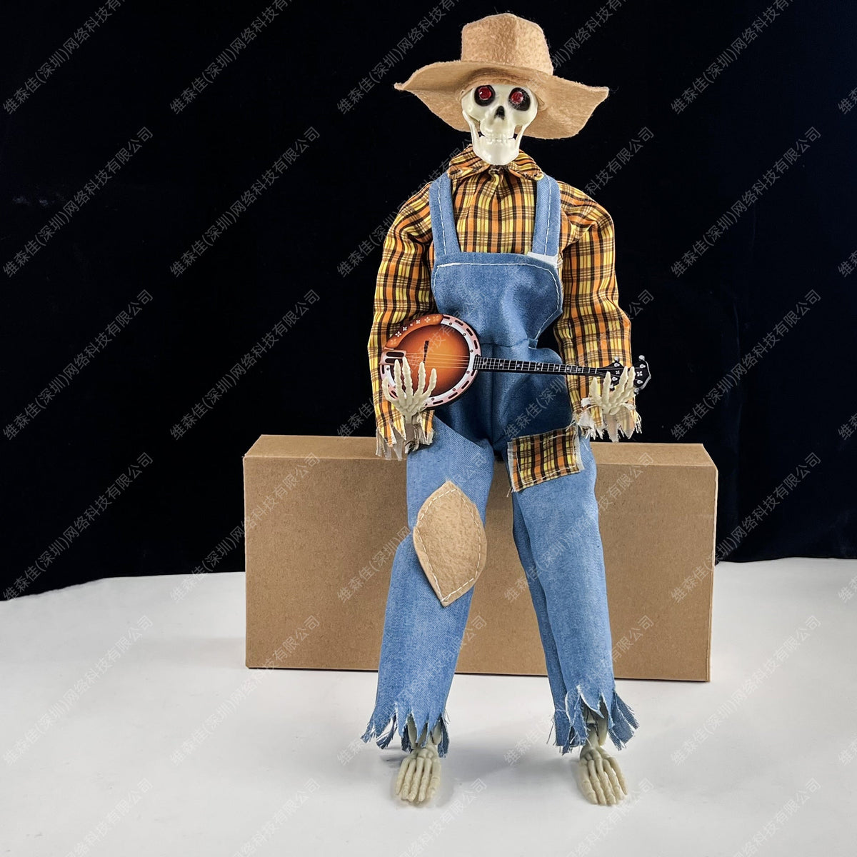 Halloween-Skelett inklusive Banjo – Leuchtende Dekoration mit Sound