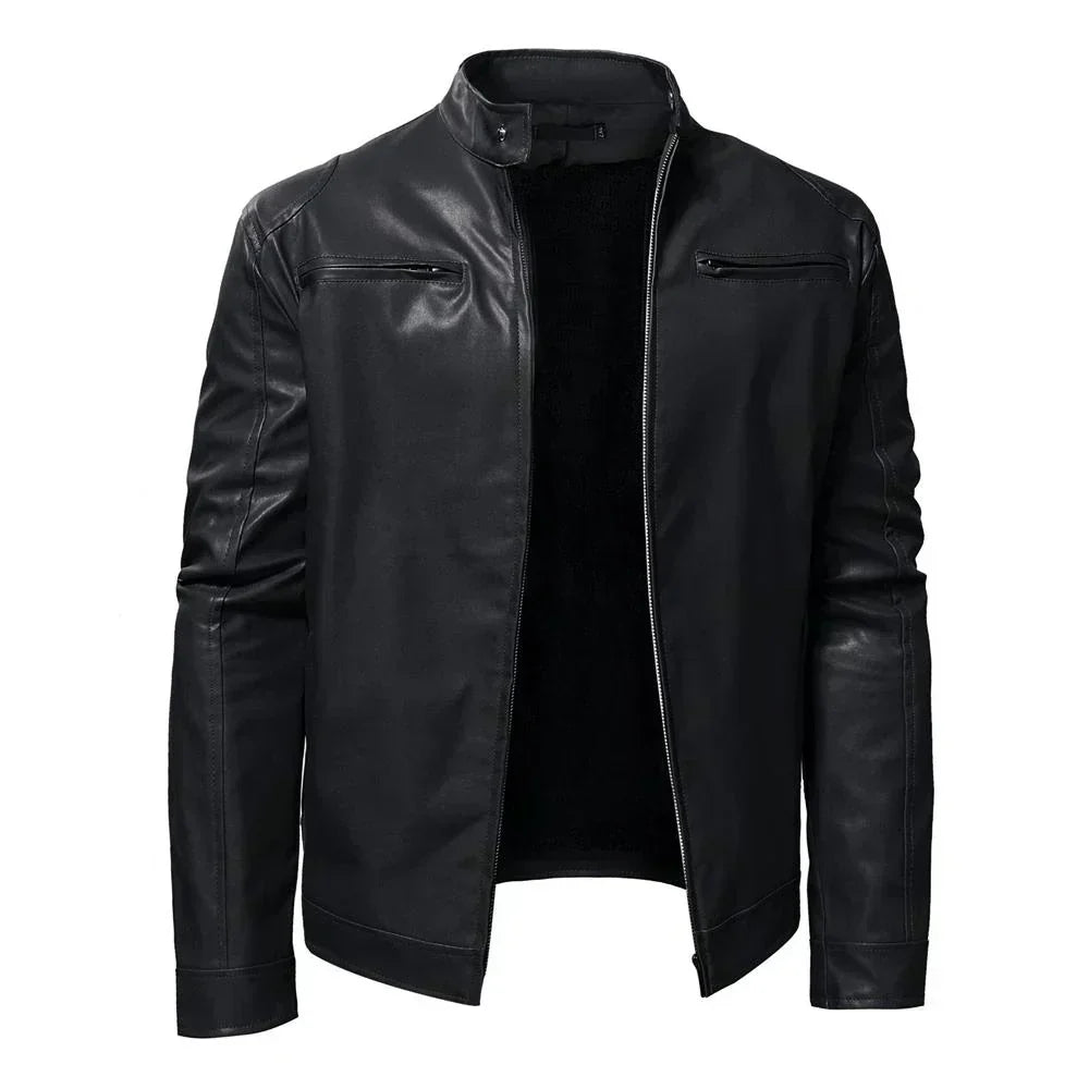 Zeitlose Lederjacke im Biker-Stil