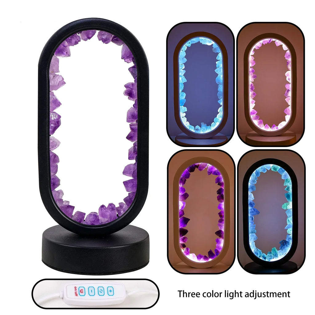 Elegante Amethyst-Kristalllampe: Ambient LED-Beleuchtung zur Entspannung