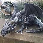 Legendärer Sitzender Drache – Magische Dekoration für Haus sowie Garten