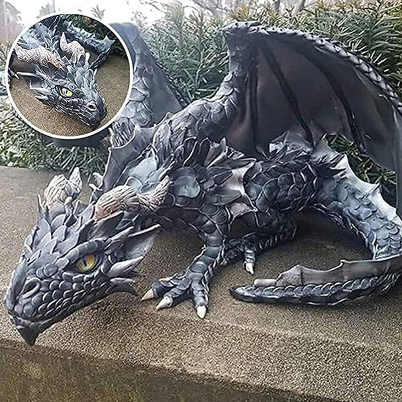 Legendärer Sitzender Drache – Magische Dekoration für Haus sowie Garten