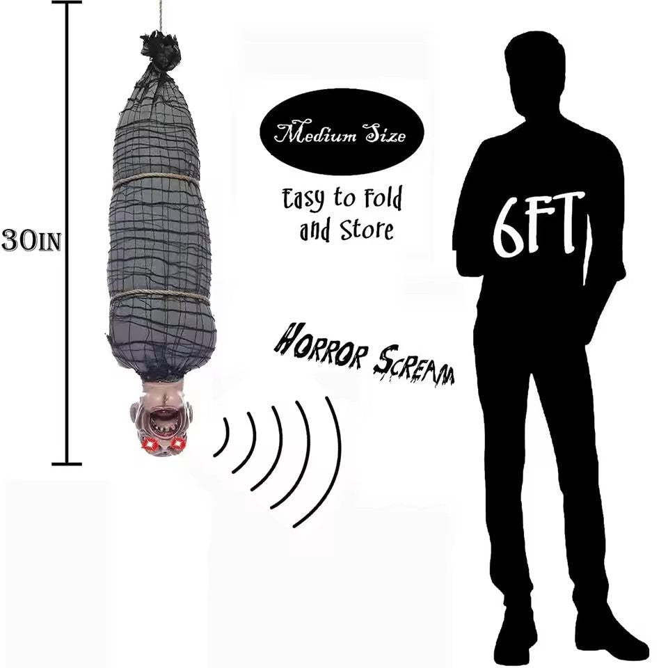 Hängende Horrorfigur – Spannende Halloween-Dekoration mit Licht sowie Sound