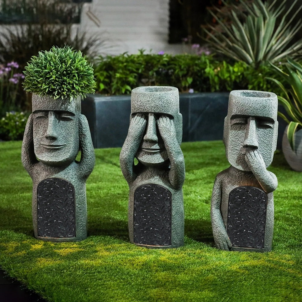 Gartenfiguren inklusive Charakter – Set aus drei verspielten Skulpturen