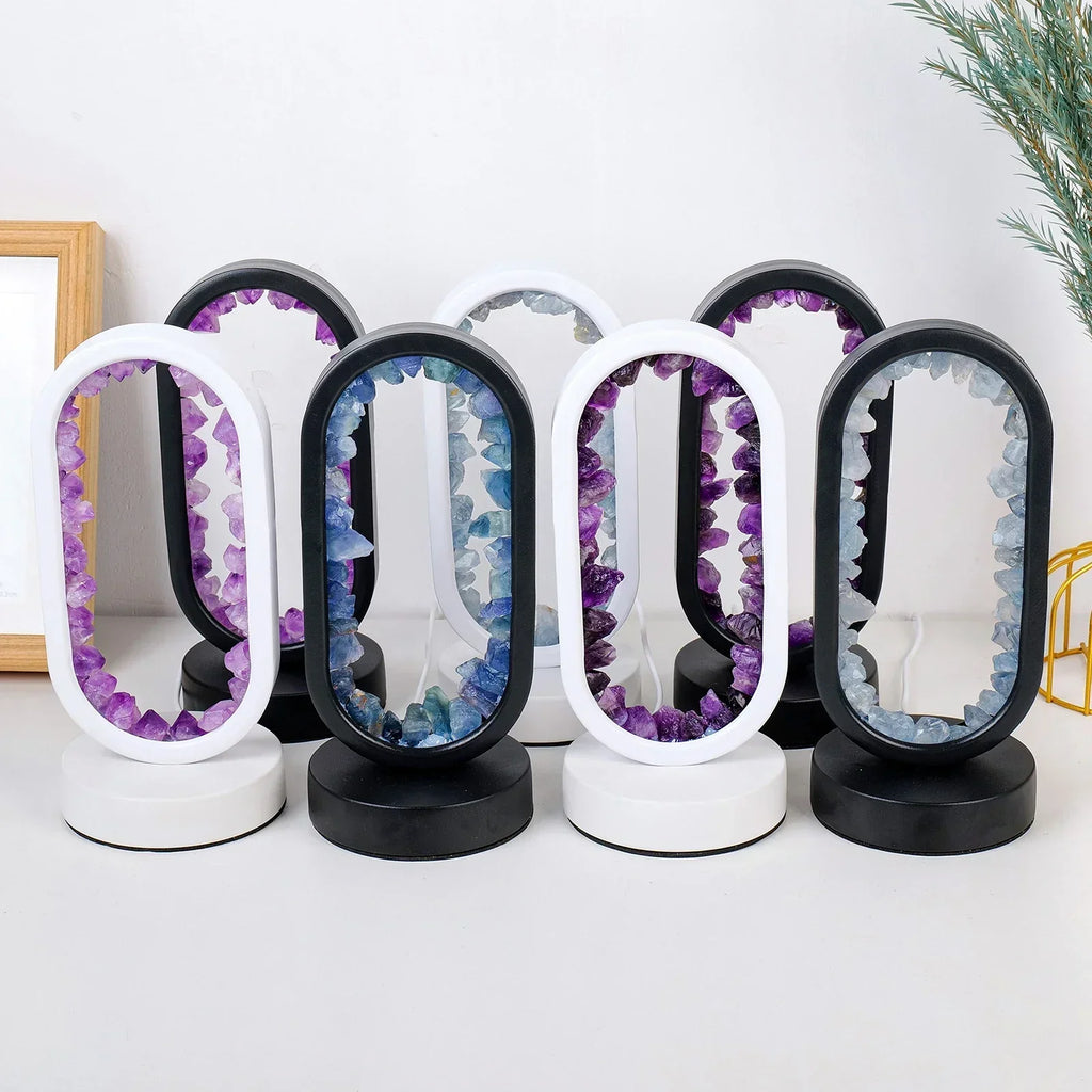 Elegante Amethyst-Kristalllampe: Ambient LED-Beleuchtung zur Entspannung