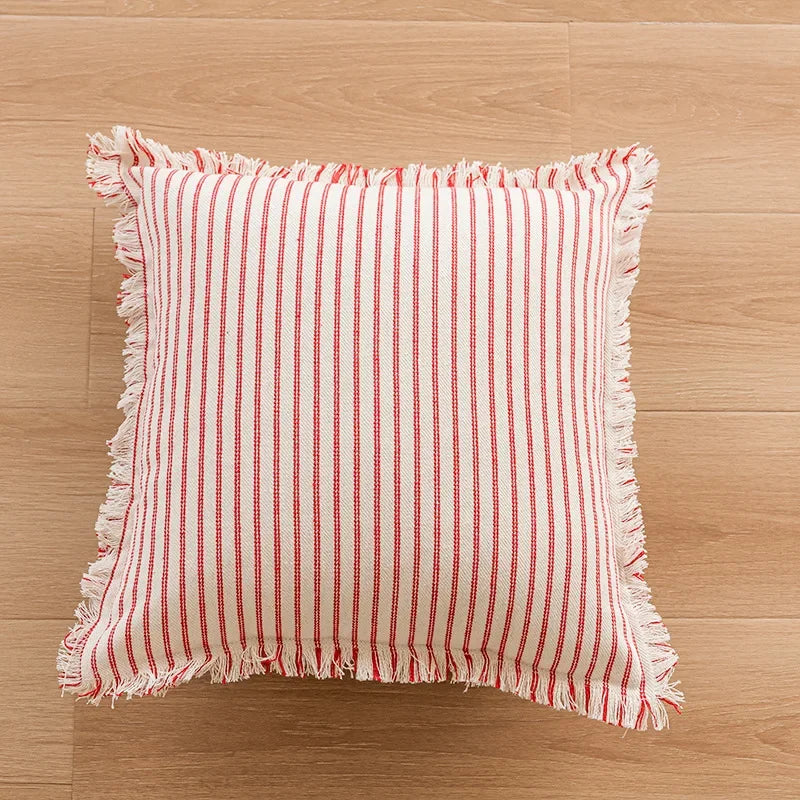 Jacquard Kissenbezug mit Fransen – Zeitlos und Bequem
