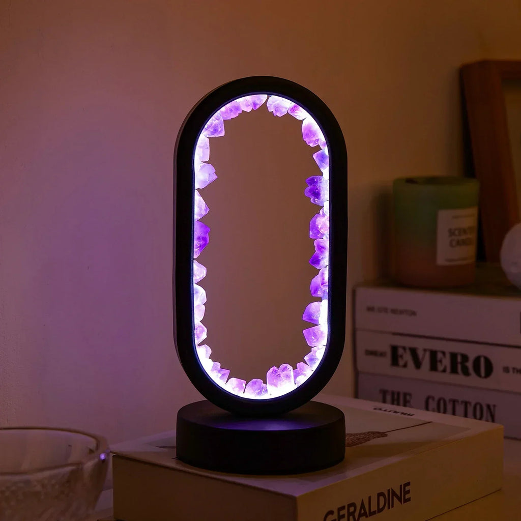 Elegante Amethyst-Kristalllampe: Ambient LED-Beleuchtung zur Entspannung