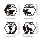 Wildernis Geometrische Wanddekoration – Tiere sowie Berge