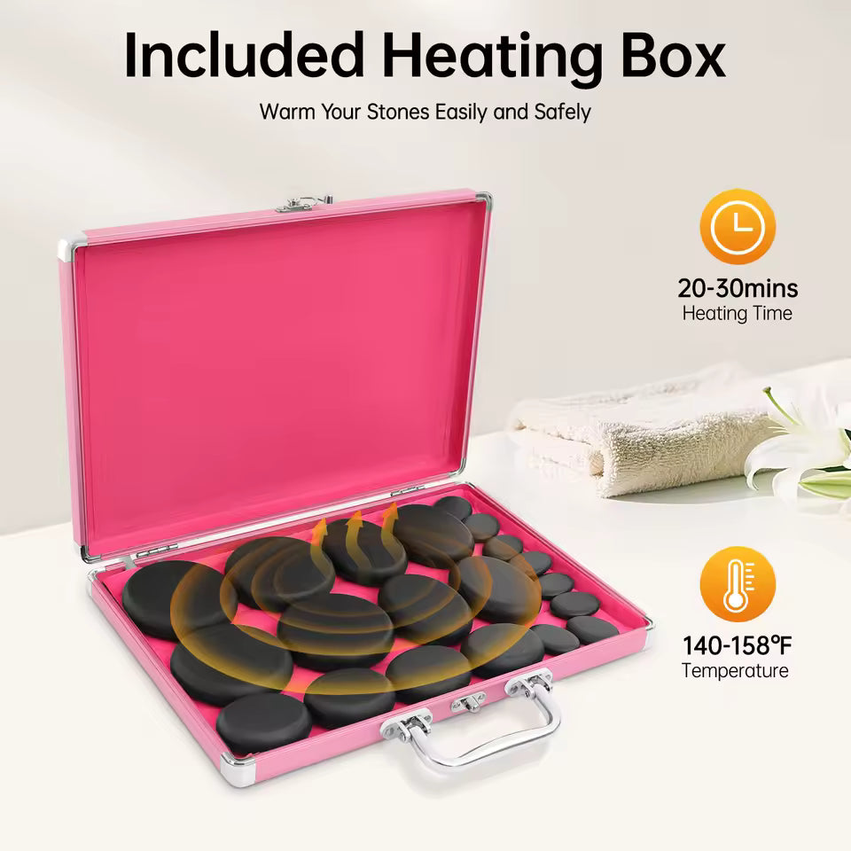 Professionelles Hot Stone Massage Set – Komplett inklusive Heizung