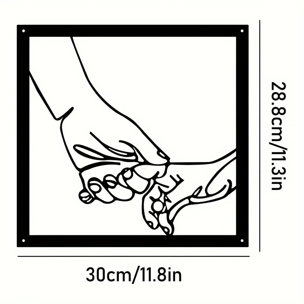 Verbundene Hände Metall-Wanddekoration – Minimalistisch sowie Verbindend