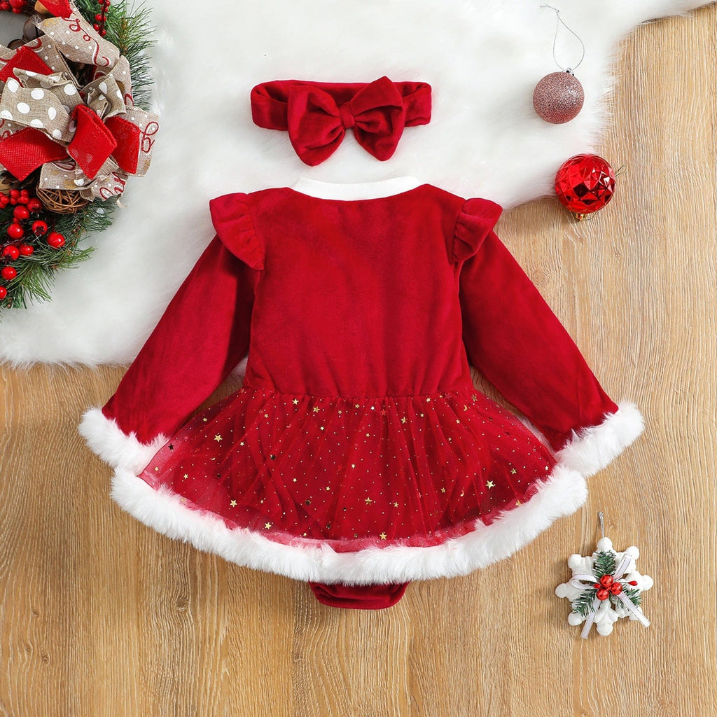 WeihnachtsTraum Kleid – Festliches Kleid inklusive Haarband für Kinder