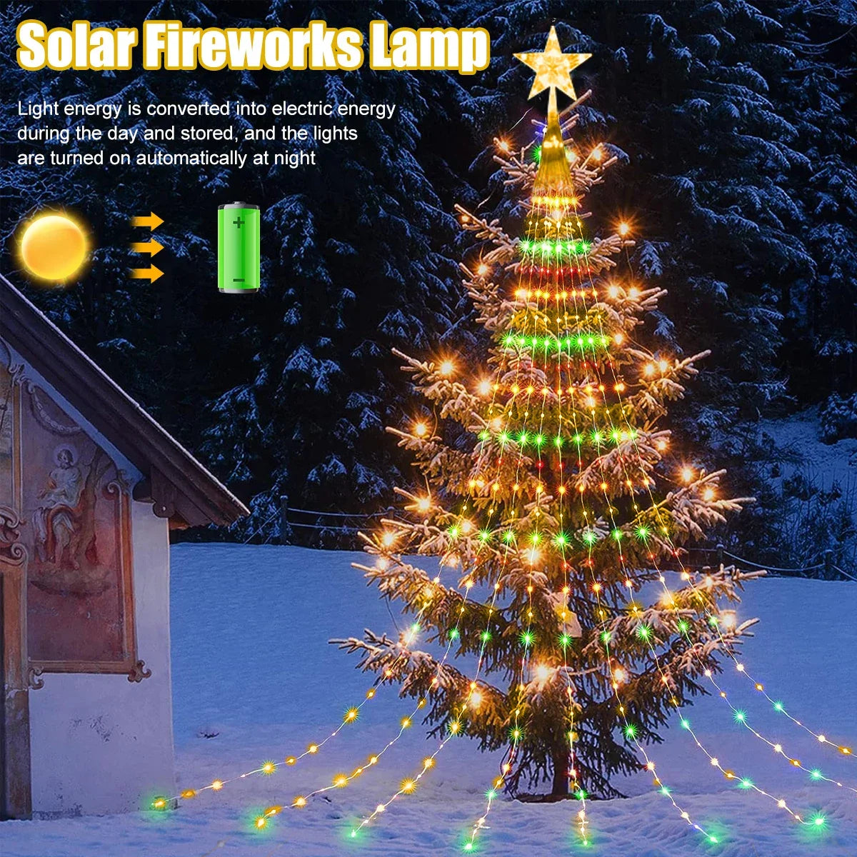 Solarbetriebene Weihnachtsbaumlichter – Strahlende Dekoration für ein magisches Weihnachtserlebnis