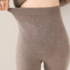 Strick-Kaschmir-Leggings inklusive Hoher Taille – Feinstrick Damenleggings in Neutralen Farbtönen