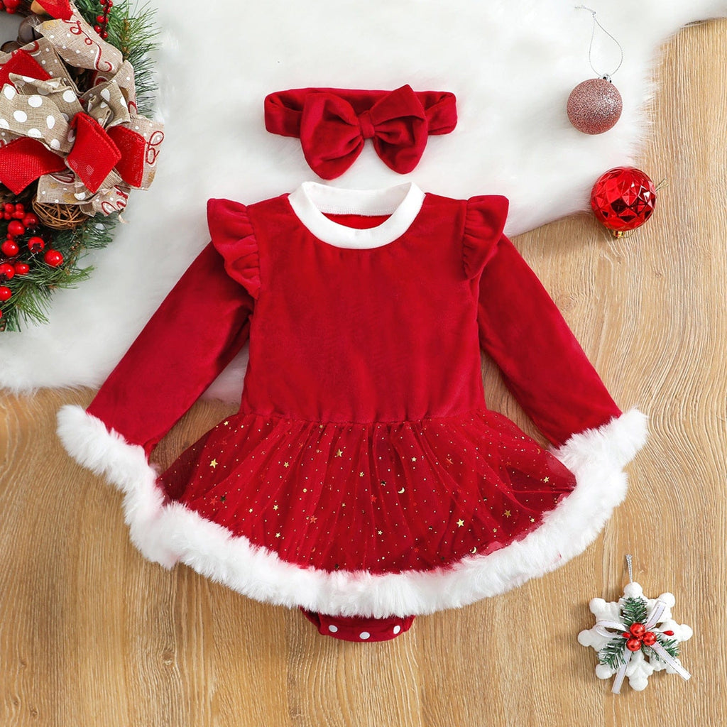 WeihnachtsTraum Kleid – Festliches Kleid inklusive Haarband für Kinder