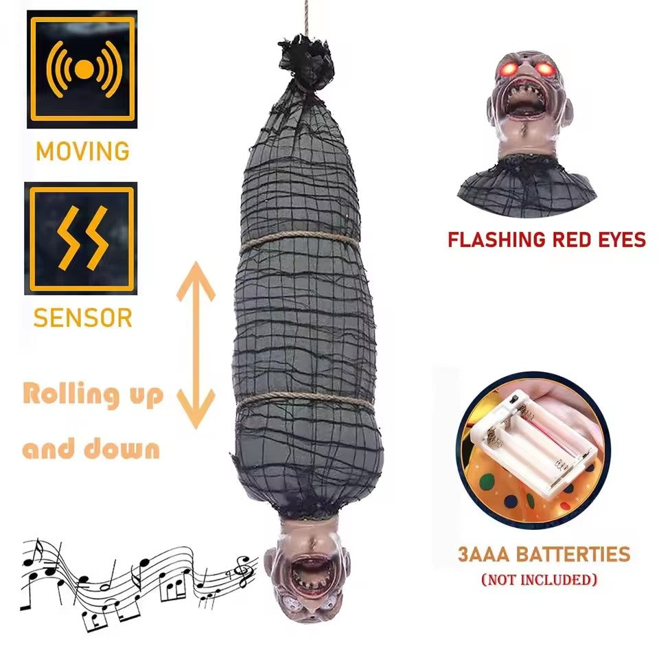 Hängende Horrorfigur – Spannende Halloween-Dekoration mit Licht sowie Sound