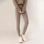 Strick-Kaschmir-Leggings inklusive Hoher Taille – Feinstrick Damenleggings in Neutralen Farbtönen