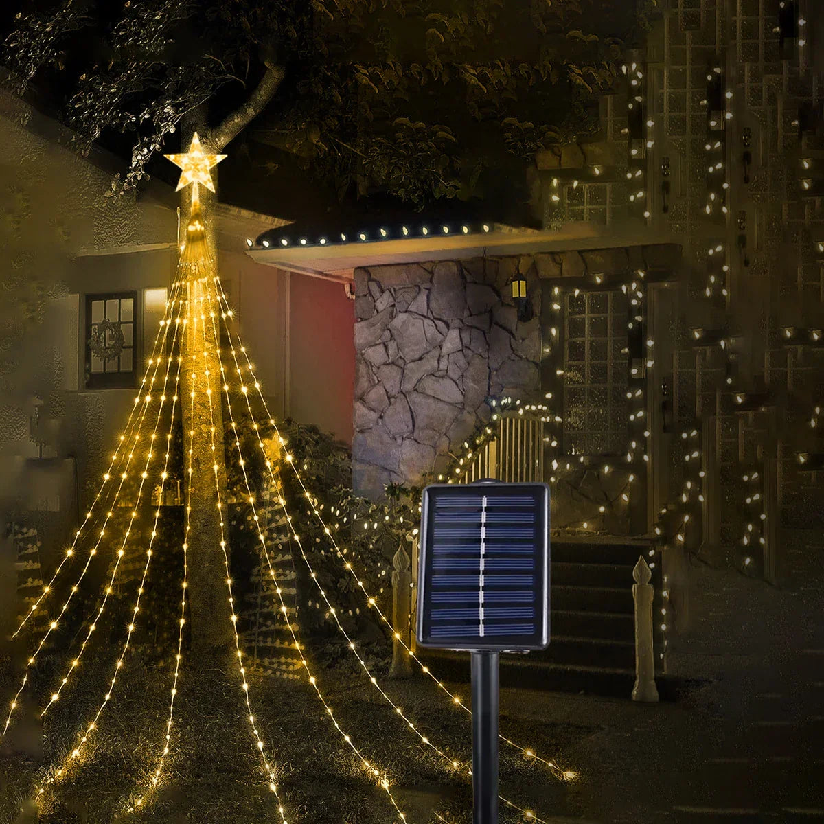 Solarbetriebene Weihnachtsbaumlichter – Strahlende Dekoration für ein magisches Weihnachtserlebnis