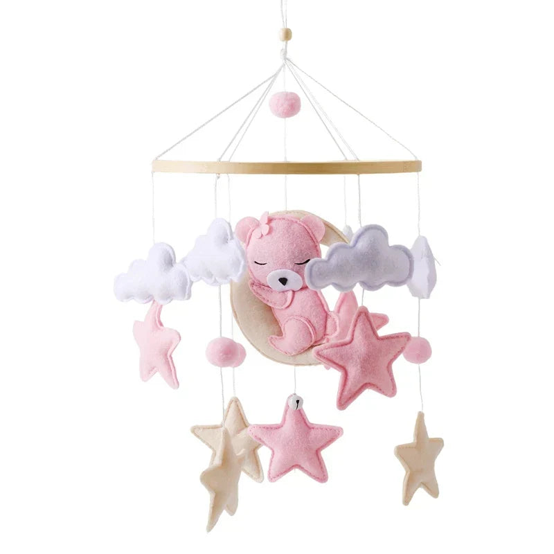Holz-Wiegemobil mit Filz-Bären – Beruhigendes sowie Stilvolles Baby-Accessoire