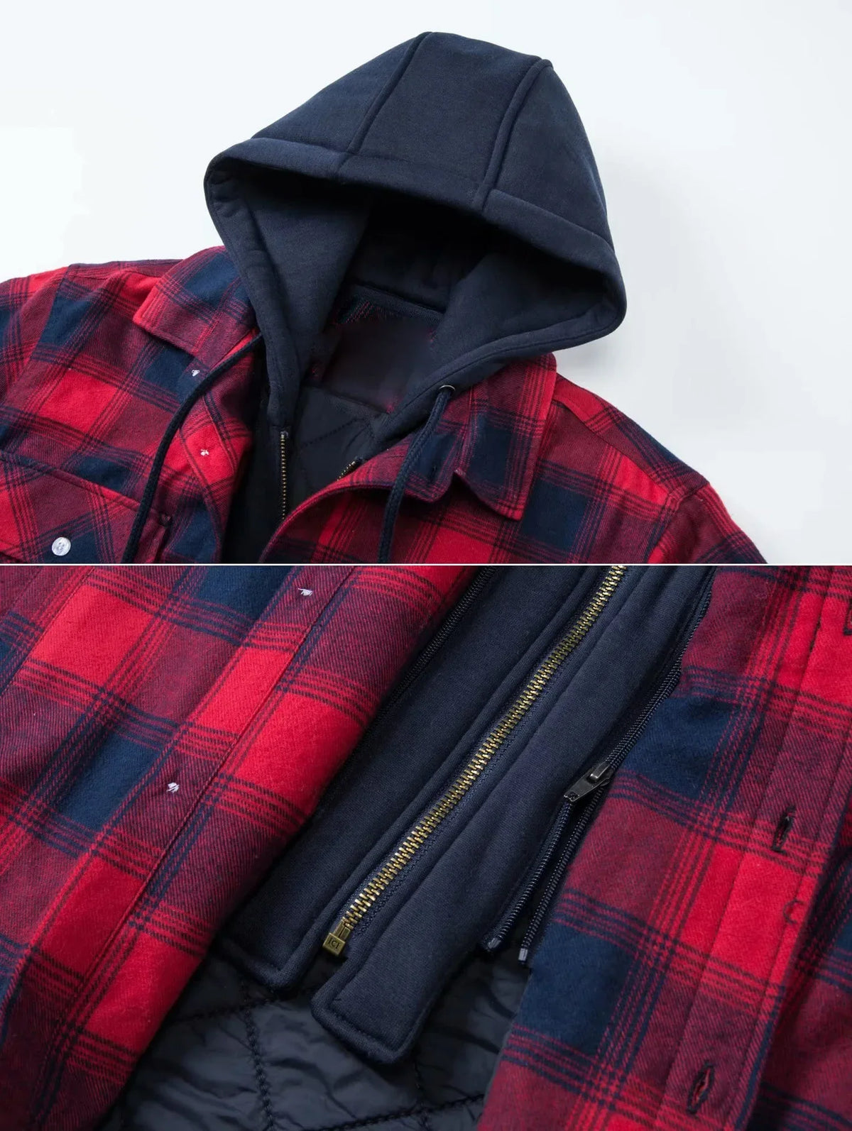 Gefütterte Herren-Hemdjacke mit Kapuze - Warm und flexibel