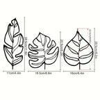 Tropische Blätter Wanddekoration: Set von Drei Natürlichen Kunstwerken