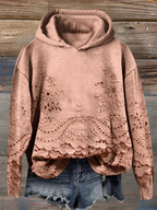 Gemütlicher Kapuzenpullover mit floralem Muster