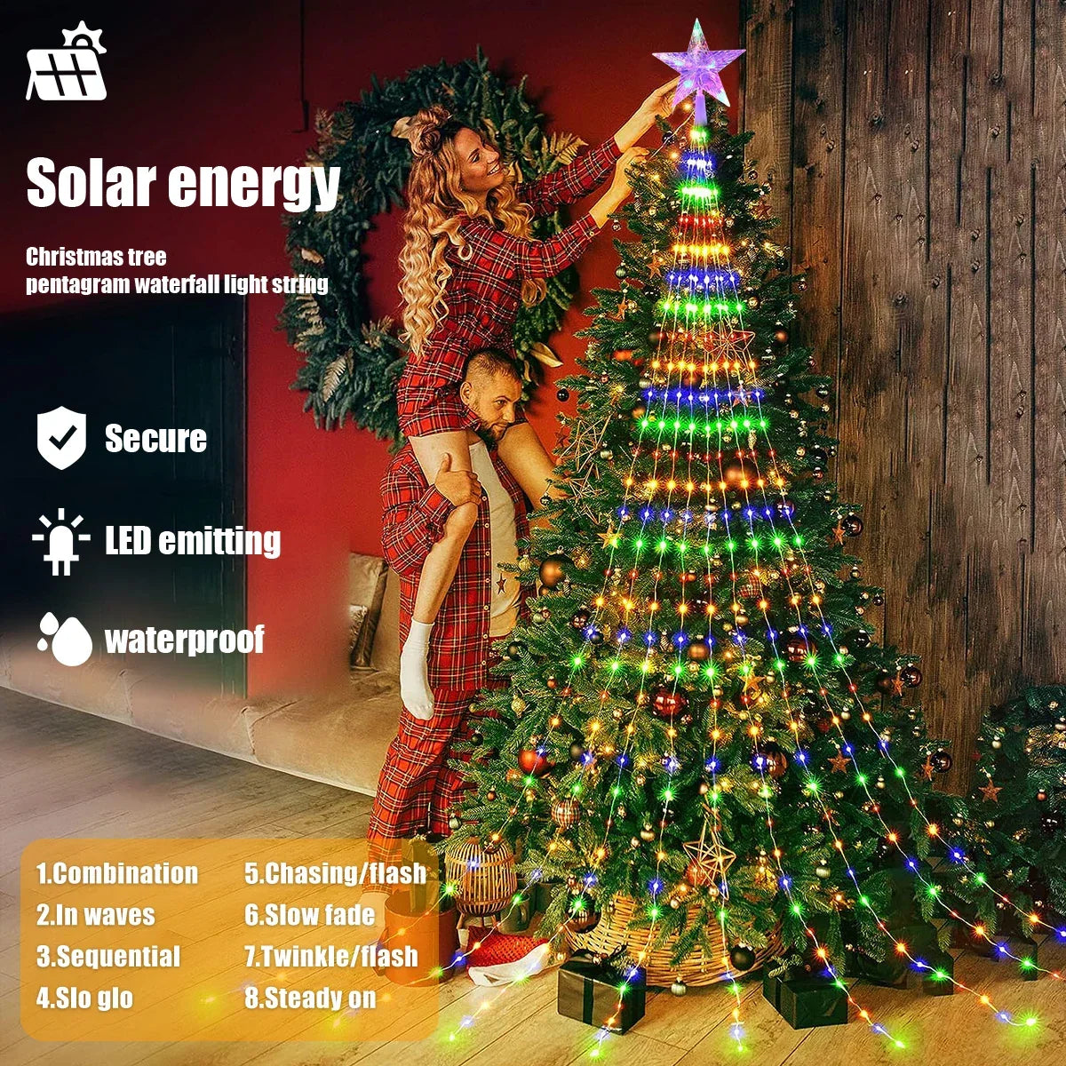 Solarbetriebene Weihnachtsbaumlichter – Strahlende Dekoration für ein magisches Weihnachtserlebnis