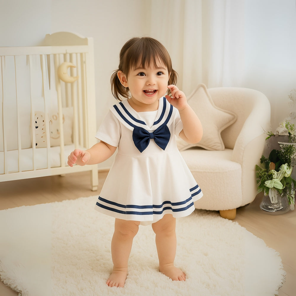 Maritime Babykleid mit Schleife – Süßes sowie Bequemes Sommerdesign