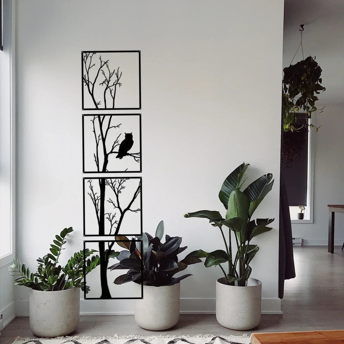 Wanddekoration Baum und Eule – Minimalistisch und Elegant