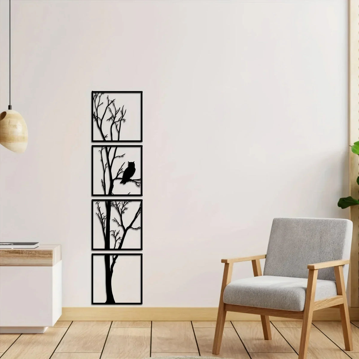 Wanddekoration Baum und Eule – Minimalistisch und Elegant