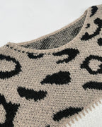 Farbblock Leopard Pullover