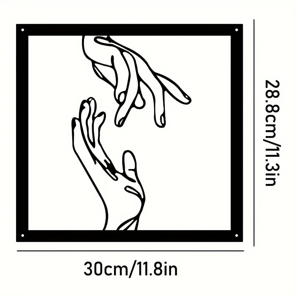 Verbundene Hände Metall-Wanddekoration – Minimalistisch sowie Verbindend
